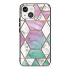 For iPhone 13 Abstract Marble Pattern Glass Protective Case(GK-A16) - 1