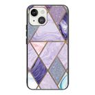 For iPhone 13 Abstract Marble Pattern Glass Protective Case(GK-A17) - 1