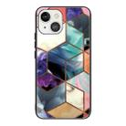 For iPhone 13 Abstract Marble Pattern Glass Protective Case(HC-A6) - 1