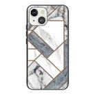 For iPhone 13 Abstract Marble Pattern Glass Protective Case(HC-A10) - 1