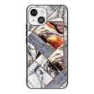 For iPhone 13 Abstract Marble Pattern Glass Protective Case(HC-A13) - 1