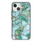 For iPhone 13 Abstract Marble Pattern Glass Protective Case(HC-A15) - 1