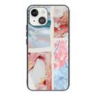For iPhone 13 Abstract Marble Pattern Glass Protective Case(HC-A21) - 1