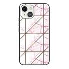 For iPhone 13 mini Abstract Marble Pattern Glass Protective Case (HC-A4) - 1