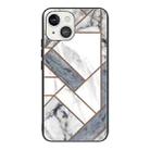 For iPhone 13 mini Abstract Marble Pattern Glass Protective Case (HC-A10) - 1