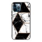 Abstract Marble Pattern Glass Protective Case For iPhone 13 Pro(GK-A15) - 1