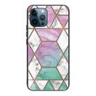 Abstract Marble Pattern Glass Protective Case For iPhone 13 Pro(GK-A16) - 1