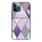 Abstract Marble Pattern Glass Protective Case For iPhone 13 Pro(GK-A17) - 1