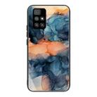 For Xiaomi Redmi 10 Abstract Marble Pattern Glass Protective Case(Abstract Blue) - 1