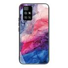 For Xiaomi Redmi 10 Abstract Marble Pattern Glass Protective Case(Abstract Red) - 1