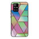For Xiaomi Redmi 10 Abstract Marble Pattern Glass Protective Case(Rhombus Gradient) - 1