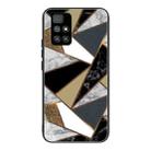 For Xiaomi Redmi 10 Abstract Marble Pattern Glass Protective Case(Rhombus Golden) - 1