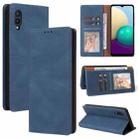 For Samsung Galaxy A02 Simple Suction Closure Horizontal Flip Leather Case with Holder & Card Slot & Wallet(Blue) - 1