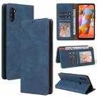 For Samsung Galaxy A11 EU Version Simple Suction Closure Horizontal Flip Leather Case with Holder & Card Slot & Wallet(Blue) - 1