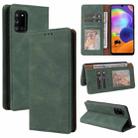 For Samsung Galaxy A31 Simple Suction Closure Horizontal Flip Leather Case with Holder & Card Slot & Wallet(Green) - 1