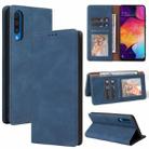 For Samsung Galaxy A50 Simple Suction Closure Horizontal Flip Leather Case with Holder & Card Slot & Wallet(Blue) - 1