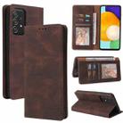 For Samsung Galaxy A52 5G / 4G Simple Suction Closure Horizontal Flip Leather Case with Holder & Card Slot & Wallet(Brown) - 1