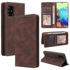 For Samsung Galaxy A71 5G Simple Suction Closure Horizontal Flip Leather Case with Holder & Card Slot & Wallet(Brown) - 1