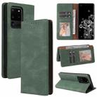 For Samsung Galaxy Note20 Ultra Simple Suction Closure Horizontal Flip Leather Case with Holder & Card Slot & Wallet(Green) - 1