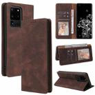 For Samsung Galaxy Note20 Ultra Simple Suction Closure Horizontal Flip Leather Case with Holder & Card Slot & Wallet(Brown) - 1