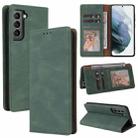 For Samsung Galaxy S21 5G Simple Suction Closure Horizontal Flip Leather Case with Holder & Card Slot & Wallet(Green) - 1