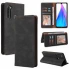 For Xiaomi Redmi Note 8T Simple Suction Closure Horizontal Flip Leather Case with Holder & Card Slot & Wallet(Black) - 1