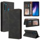 For Xiaomi Redmi Note 8 Simple Suction Closure Horizontal Flip Leather Case with Holder & Card Slot & Wallet(Black) - 1