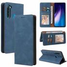 For Xiaomi Redmi Note 8 Simple Suction Closure Horizontal Flip Leather Case with Holder & Card Slot & Wallet(Blue) - 1