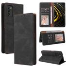 For Xiaomi Redmi Note 10 Simple Suction Closure Horizontal Flip Leather Case with Holder & Card Slot & Wallet(Black) - 1