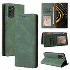 For Xiaomi Poco M3 Simple Suction Closure Horizontal Flip Leather Case with Holder & Card Slot & Wallet(Green) - 1