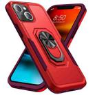 For iPhone 13 mini Ring Kickstand Heavy Duty Shockproof Phone Case (Red) - 1