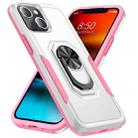 For iPhone 13 Ring Kickstand Heavy Duty Shockproof Phone Case(White) - 1