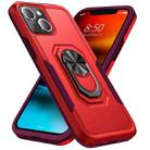 For iPhone 13 Ring Kickstand Heavy Duty Shockproof Phone Case(Red) - 1
