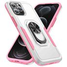 For iPhone 13 Pro Ring Kickstand Heavy Duty Shockproof Phone Case (White) - 1