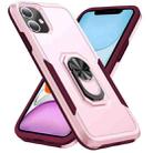 For iPhone 11 Ring Kickstand Heavy Duty Shockproof Phone Case (Pink) - 1
