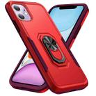 For iPhone 11 Ring Kickstand Heavy Duty Shockproof Phone Case (Red) - 1