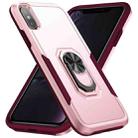 For iPhone X / XS Ring Kickstand Heavy Duty Shockproof Phone Case(Pink) - 1