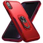 For iPhone X / XS Ring Kickstand Heavy Duty Shockproof Phone Case(Red) - 1