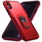 For iPhone XR Ring Kickstand Heavy Duty Shockproof Phone Case(Red) - 1