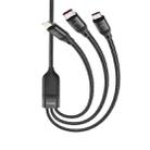 hoco U104 Ultra 3 in 1 6A Fast Charging Data Cable USB to 8 Pin + Micro USB + USB-C / Type-C Cable, Cable Length: 1.2m(Black) - 1