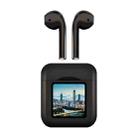 NR-550 LCD Touch Bluetooth Earphone with Charging Box, Support Picture Replacement & Wearing Status Detection & Siri(Black) - 1