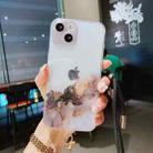 For iPhone 13 Hollow Marble Pattern TPU Precise Hole Protective Case with Neck Strap Rope(Black) - 1