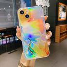 For iPhone 13 mini Laser Marble Pattern Clear TPU Shockproof Protective Case (Yellow) - 1