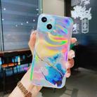 For iPhone 13 mini Laser Marble Pattern Clear TPU Shockproof Protective Case (Blue) - 1