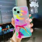 For iPhone 13 Laser Marble Pattern Clear TPU Shockproof Protective Case(Green) - 1