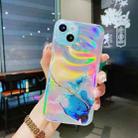 For iPhone 13 Pro Laser Marble Pattern Clear TPU Shockproof Protective Case (Blue) - 1