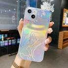 For iPhone 13 Pro Max Laser Marble Pattern Clear TPU Shockproof Protective Case (Gray) - 1