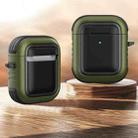Wireless Earphones Shockproof TPU + PC Protective Case with Carabiner For AirPods 1 / 2(Black+Army Green) - 1