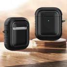 Wireless Earphones Shockproof TPU + PC Protective Case with Carabiner For AirPods 1 / 2(Black) - 1