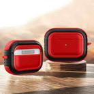 Wireless Earphones Shockproof TPU + PC Protective Case with Carabiner For AirPods Pro(Red+Black) - 1